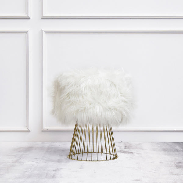 Furry dressing table stool hot sale