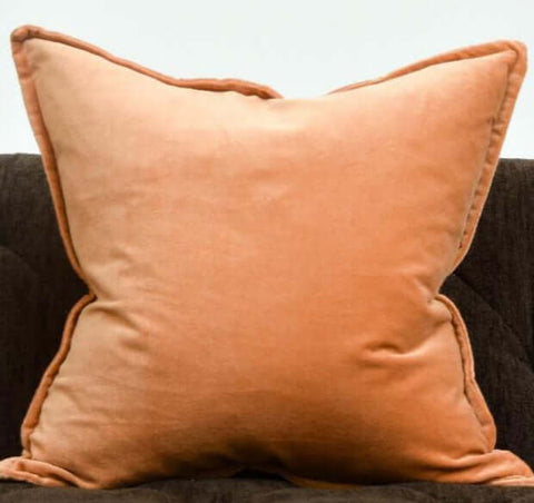 Avery Velvet Cushion, Burnt Orange