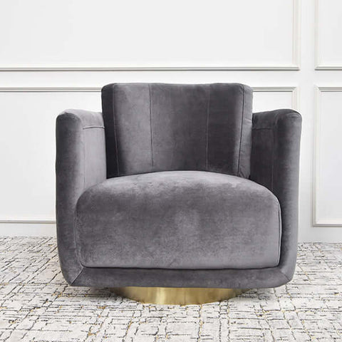 Kerusi Clyde Curved Armchair yang dilapis khas