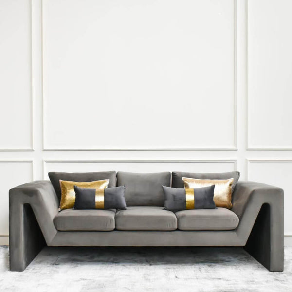 Ellie 3-Seater Sofa, Taupe Grey Velvet – FINN AVENUE