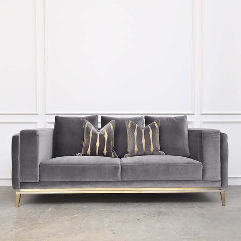 Custom-upholstered Fitzgerald Gold Tufted Sofa, 3-seater-plus