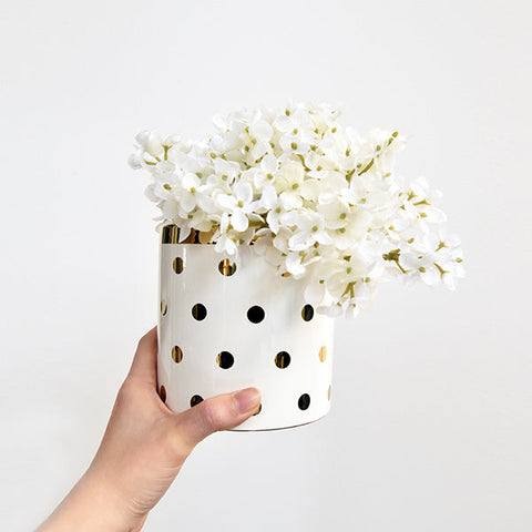 Diva Golden Polka Dots Planter.