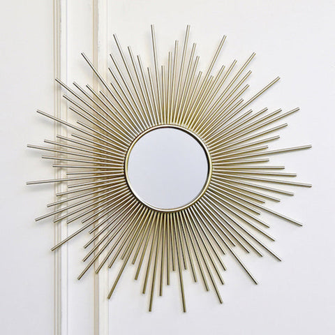 Soleil Sunburst Wall Sculpture Mirror, slim sunburst rays.