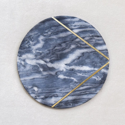 Waldorf Grey Marble Cheese Board Tray, Round.