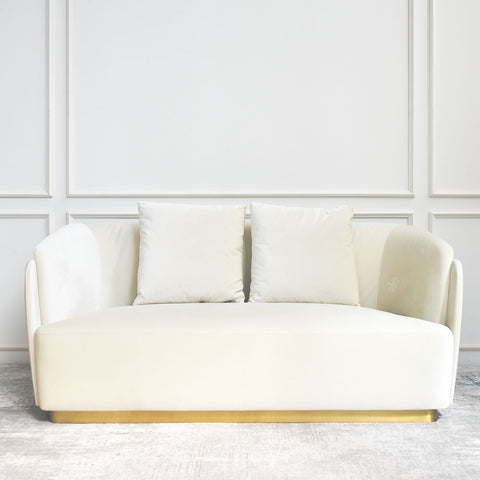 Custom-upholstered Zelda Curved Sofa, 3-seater