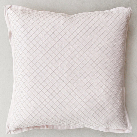 Zeta Flanged Cushion, Embroidered Blush Pink