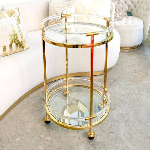 The Atelier Dining Cart Trolley, Round. Impressive luxury living when you entertain, or enjoy a at-home cocktail.