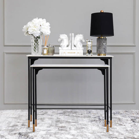 Luca Slim Marble Console Tables Decor in White Black Home Design Ideas.